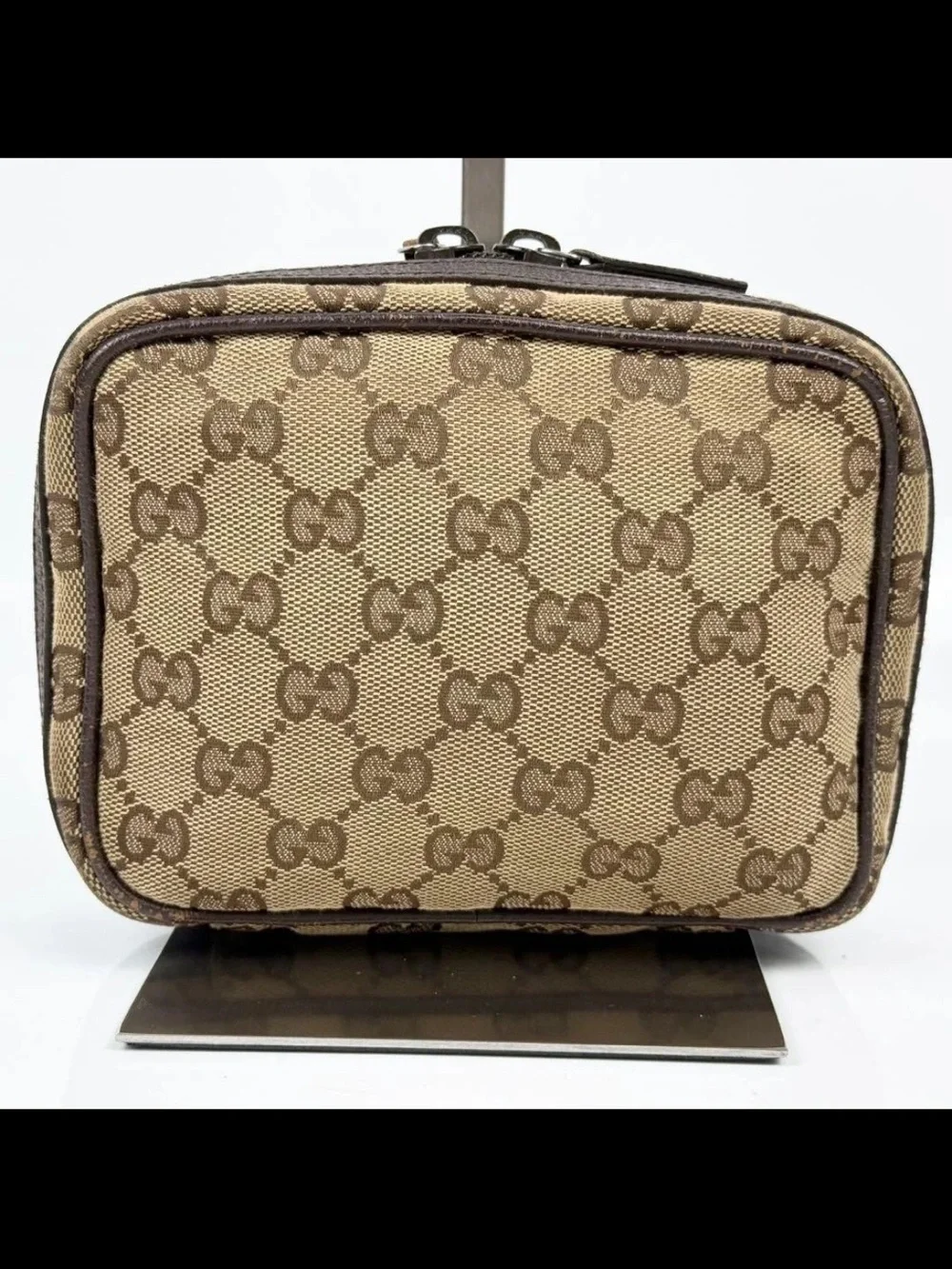 Gucci Brown/Tan GG Canvas Toiletry Pouch